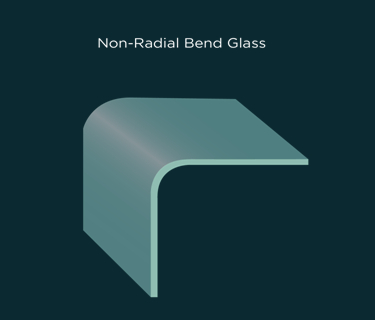 Non radial bend/curved glass